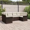 vidaXL Set Divano da Giardino con cuscino 6 pcs Marrone Poly Rattan