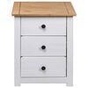 vidaXL Comodino Bianco 46x40x57 cm in Legno di Pino Panama Range