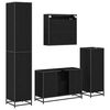 vidaXL Set di mobili per il bagno 4 pcs Rovere Nero Legno multistrato