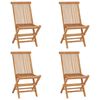 vidaXL Sedie pieghevoli, 4 pezzi, in legno massello di teak