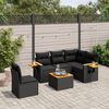 vidaXL Set Divano da Giardino 6 pz con Cuscini Nero in Polyrattan