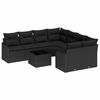 vidaXL Set Divano da Giardino con cuscino 9 pcs Nero polyrattan