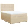 vidaXL Giroletto a Molle con Materasso Crema 160x200 cm in Tessuto