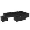 vidaXL Set Divani da Giardino 10 pz con Cuscini in Polyrattan Nero