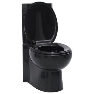 vidaXL Vaso WC in Ceramica da Bagno ad Angolo Nero