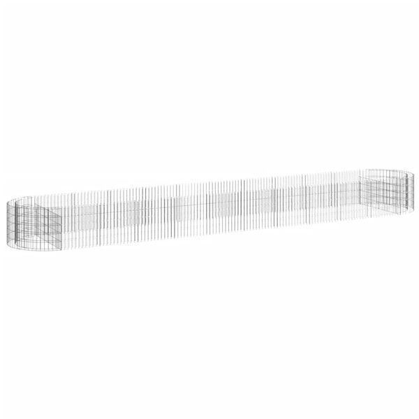 vidaXL Gabbione con Letto Rialzato in Ferro Zincato 600x100x50 cm