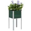 vidaXL Fioriera da giardino verde 45x45x88 cm in acciaio