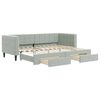 vidaXL Divano Letto Estraibile Cassetti Grigio Chiaro 80x200cm Velluto