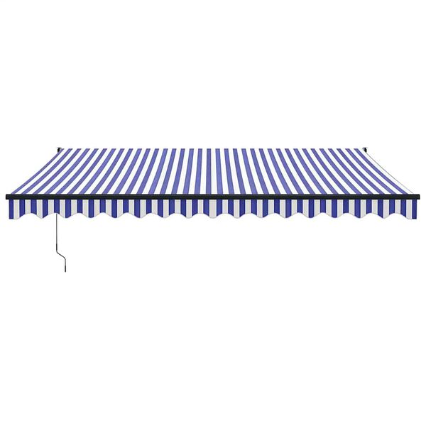 vidaXL Tenda da Sole Retrattile Blu e Bianca 4x3 m Tessuto e Alluminio
