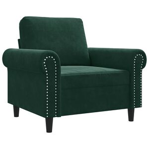 vidaXL Poltrona Verde Scuro 60 cm Velluto