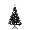 vidaXL Albero di Natale artificiale con luci integrate Nero 120 cm PVC