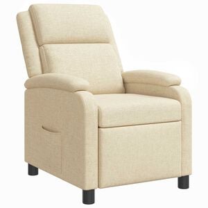 vidaXL Poltrona reclinabile Crema Tessuto