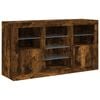vidaXL Credenza con Luci LED Rovere Fumo 123x37x67 cm