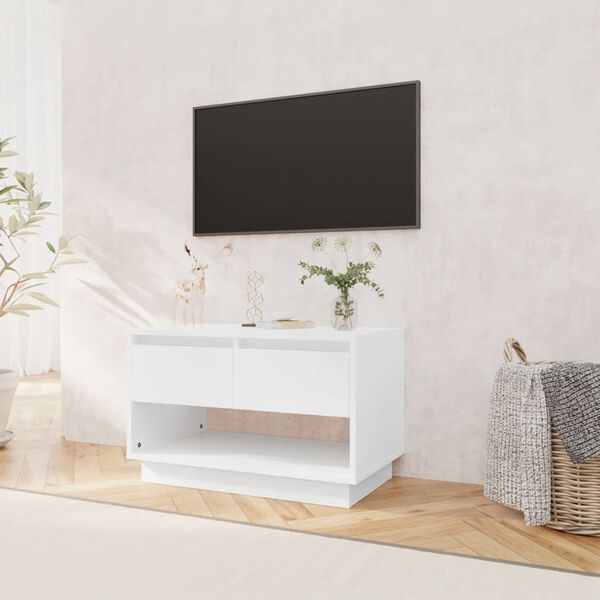 vidaXL Mobile Porta TV Bianco Lucido 70x41x44 cm in Truciolato