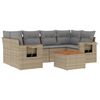 vidaXL Set Divano da Giardino 7 pz con Cuscini Beige Misto Polyrattan