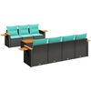 vidaXL Set Divani da Giardino 8 pz con Cuscini Nero in Polyrattan