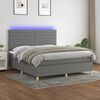 vidaXL Letto a Molle Materasso e LED Grigio Scuro 160x200cm in Tessuto