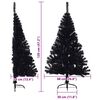 vidaXL Albero di Natale artificiale con luci integrate Nero 120 cm PVC