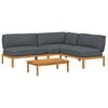 vidaXL Set di divani 4 pz Antracite Legno di Acacia Massello