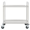 vidaXL Carrello da Cucina a 2 Livelli 95x45x83,5 cm in Acciaio Inox