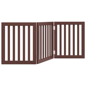 vidaXL Cancello Cani Pieghevole 3 Pannelli Marrone 150cm Legno Pioppo
