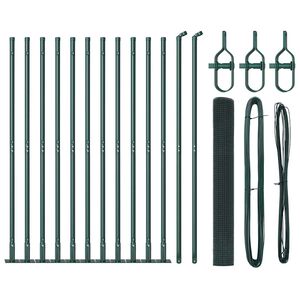 vidaXL Recinzione Metallica Saldato con Base in Cemento 25 x 1 m Verde