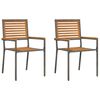 vidaXL Sedie impilabili da giardino 2 pcs Marrone e Grigio