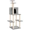 vidaXL Albero per Gatti con Tiragraffi in Sisal Grigio Chiaro 144,5 cm