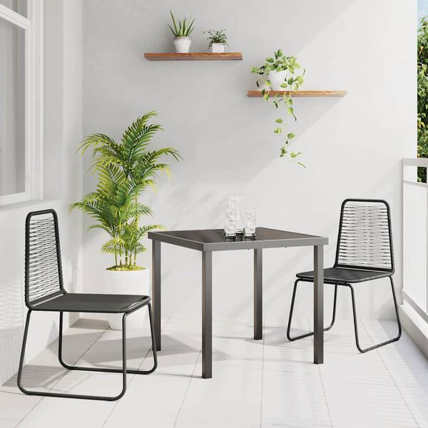 vidaXL Set da Pranzo per Giardino 3 pcs Nero