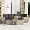 vidaXL Set Divani da Giardino 7pz con Cuscini Grigio Chiaro Polyrattan