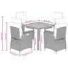 vidaXL Set da Pranzo da Giardino 5 pz con Cuscini in Polyrattan Grigio