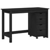 vidaXL Set di Scrivania e Armadietto 2 pz Nero Legno Massello di Pino