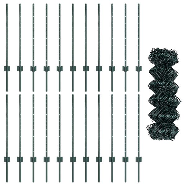 vidaXL Recinzione e Posto Verde 0,8 x 25 m Acciaio