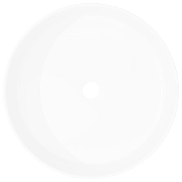 vidaXL Lavandino Rotondo in Ceramica Bianca 40 x 15 cm