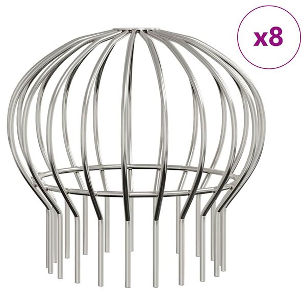 vidaXL Protezione Foglie per Grondaia 8 pcs Argento 160 mm