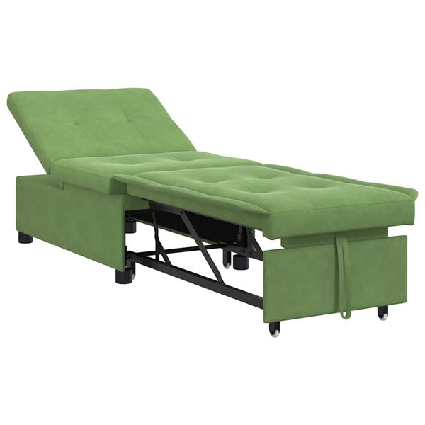 vidaXL Divano letto Verde chiaro 194 x 67 x 82 cm Velluto