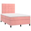 vidaXL Giroletto a Molle con Materasso Rosa 120x190 cm in Velluto
