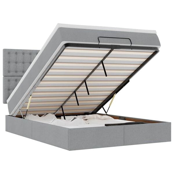 vidaXL Struttura Letto Pouf con Materasso 140x200 cm in Tessuto