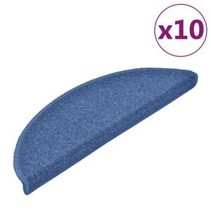 vidaXL Tappetini per scale 10 pz 56x17x3 cm blu semicircolari