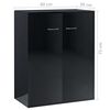 vidaXL Credenza Nero Lucido 60x30x75 cm in Legno Multistrato