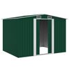 vidaXL Capanno per Attrezzi in Metallo Verde 257x205x178 cm
