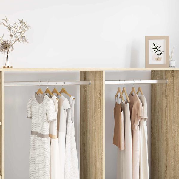 vidaXL Asta per armadio 2 pcs Argento 764 x 15 x 29 mm