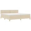 vidaXL Letto a molle con materasso Crema 200 x 200 cm Tessuto