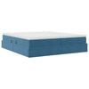 vidaXL Letto con contenitore e materasso Blu Scuro 180 x 200 cm