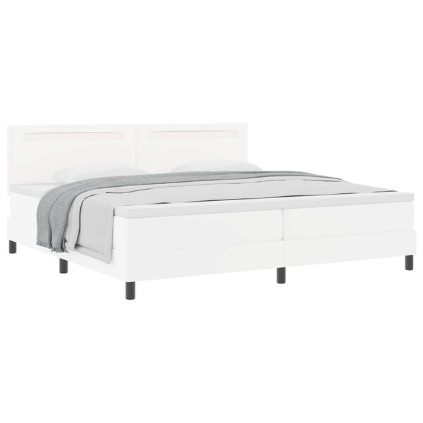 vidaXL Letto a molle con materasso Bianco 200 x 200 cm Pelle sintetica