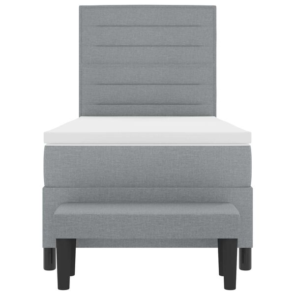 vidaXL Letto a molle con testiera Grigio chiaro 90 x 190 cm Tessuto