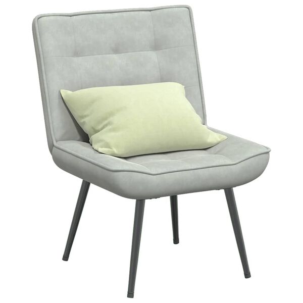vidaXL Sedia Relax 64x74x84 cm Grigio Chiaro in Velluto