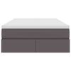 vidaXL Letto con contenitore e materasso Grigio 120 x 190 cm