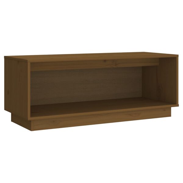 vidaXL Mobile Porta TV Ambrato 90x35x35 cm in Legno Massello di Pino