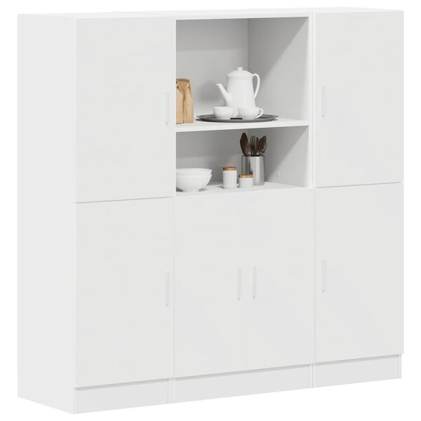 vidaXL Set di Mobili da Cucina 3 pz Bianco in Truciolato
